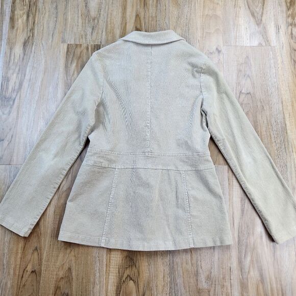 💜Finesse Cream Corduroy Fitted Jacket Large - Picture 2 of 9